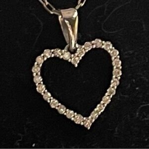 10k WG Diamond Heart Pendant